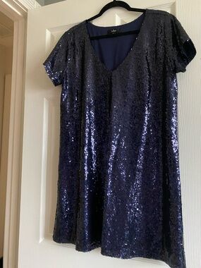 Lulu's Navy Sequin Mini Dress